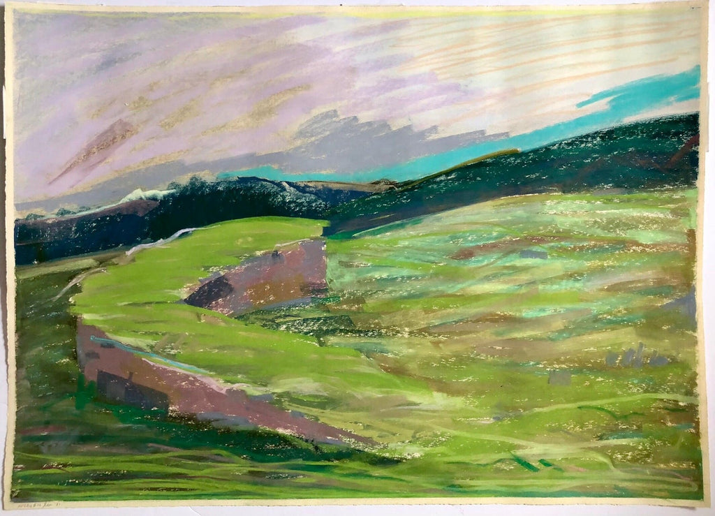 Large Abstract Landscape Pastel Drawing Painting San Francisco Artist, Megan #10