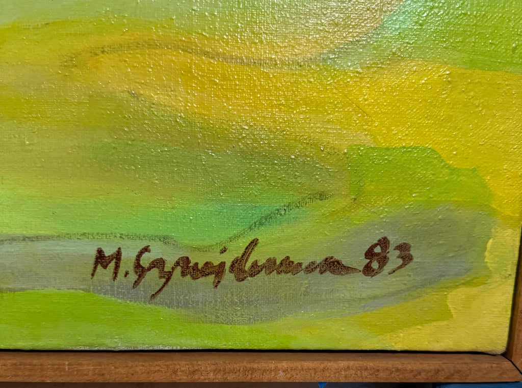 Large Venezuelan Modernist Abstract Oil Painting Machu Picchu Marius Sznajderman