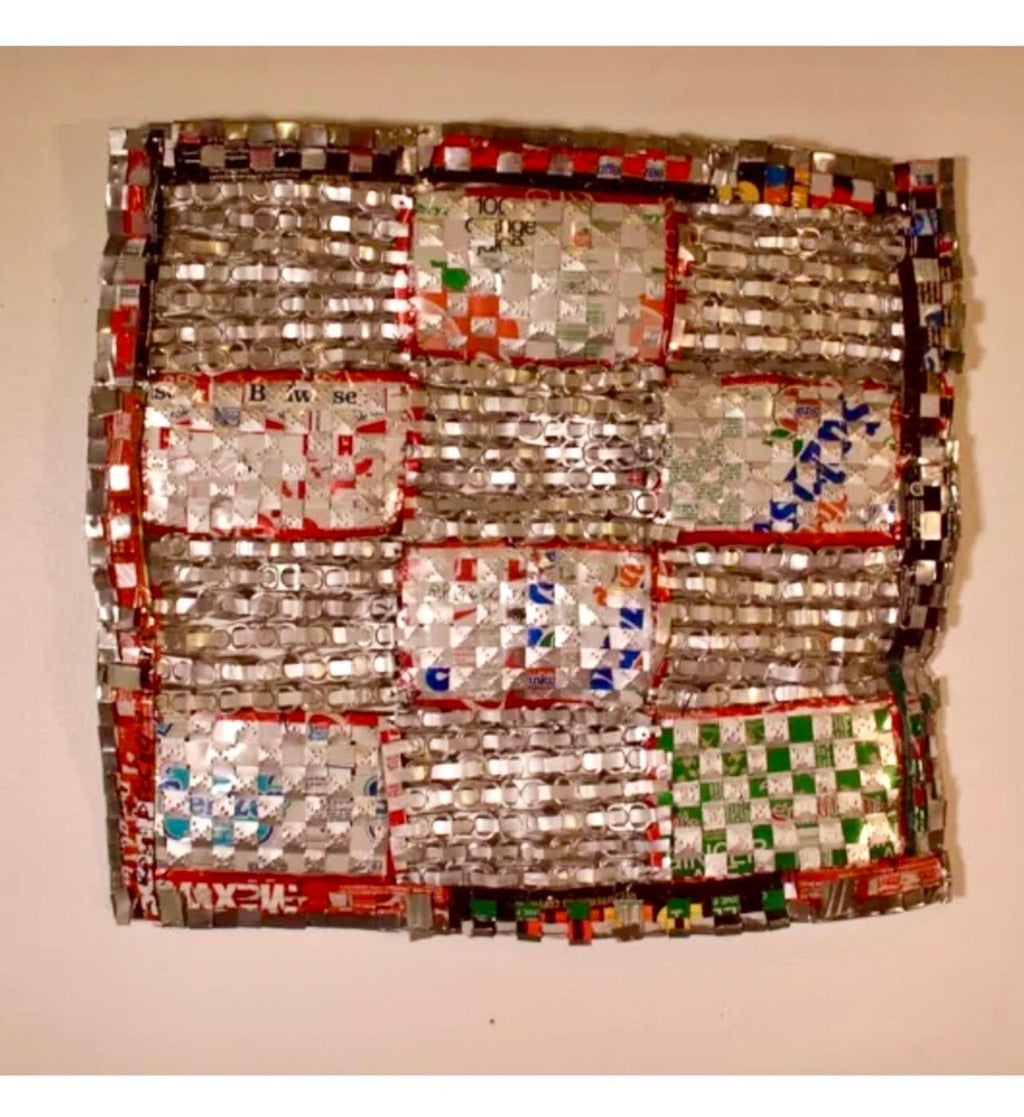 Abstract Red Blue Folk Art Americana Flag Can Tapestry Quilt Ross Palmer Beecher