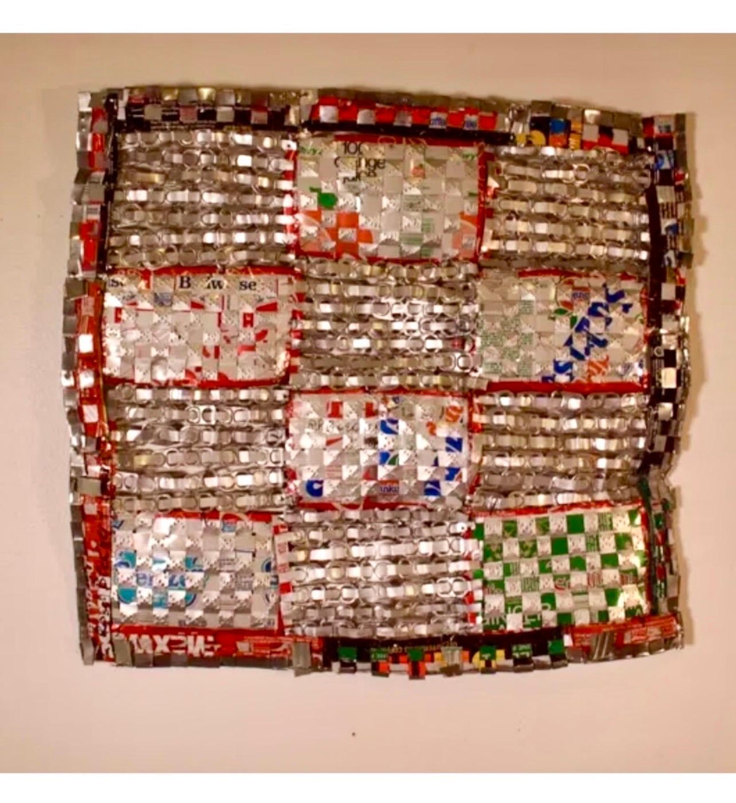 Abstract Red Blue Folk Art Americana Flag Can Tapestry Quilt Ross Palmer Beecher