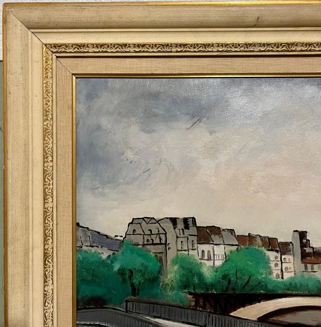 1927 Oil Painting Eiffel Tower Paris American Modernist Wpa Artist Morris Kantor