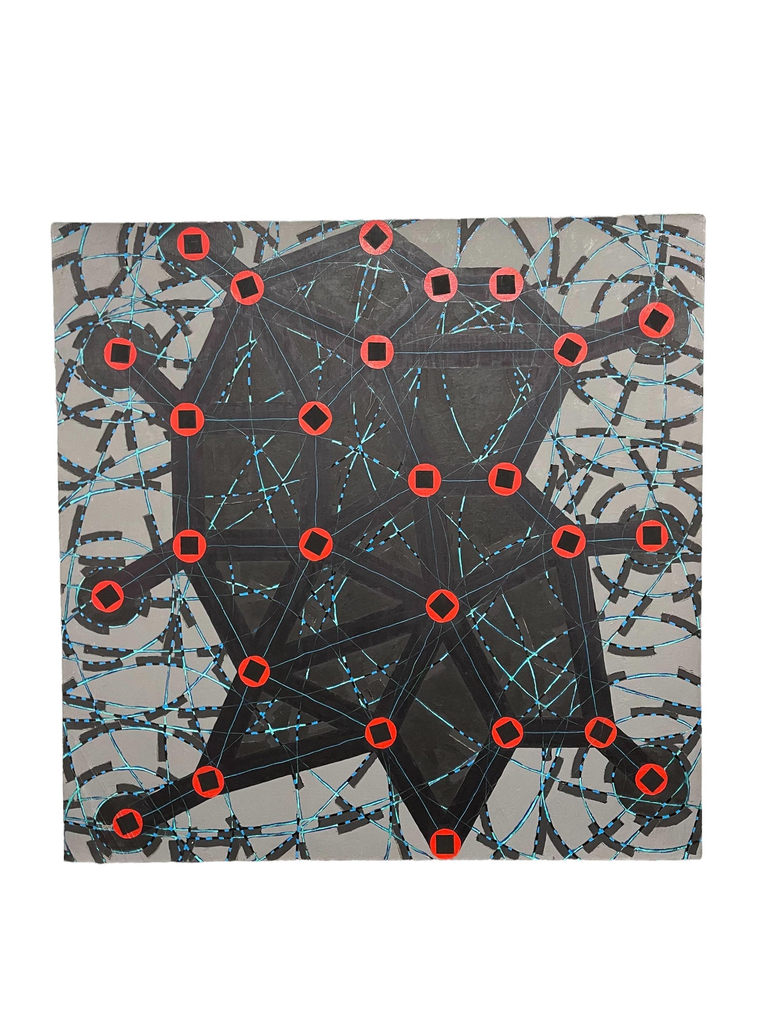 Stop Flats Night Stops Abstract Geometric Modernist Oil Painting W.C. Richardson