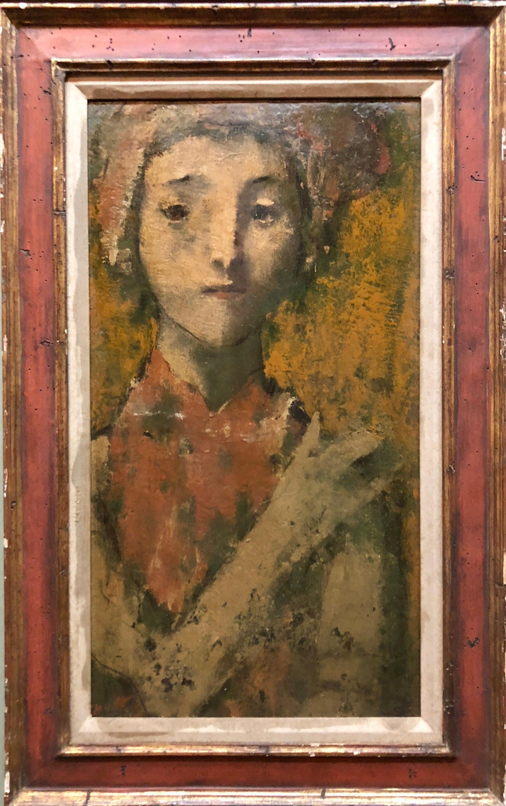 Modernist Encaustic Painting Portrait Boston Expressionist