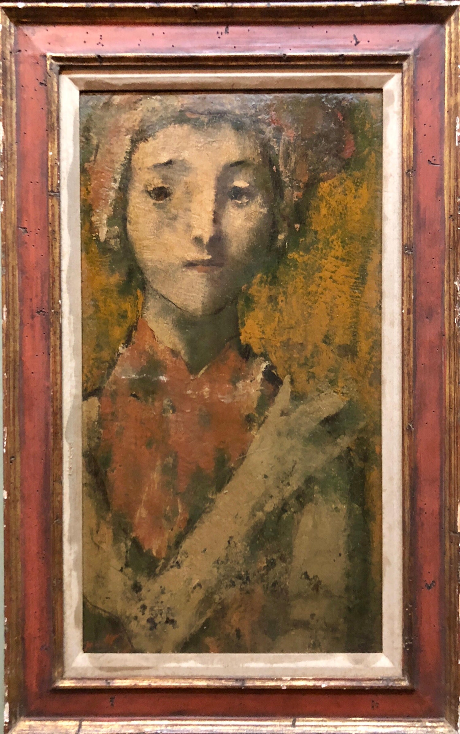 Modernist Encaustic Painting Portrait Boston Expressionist