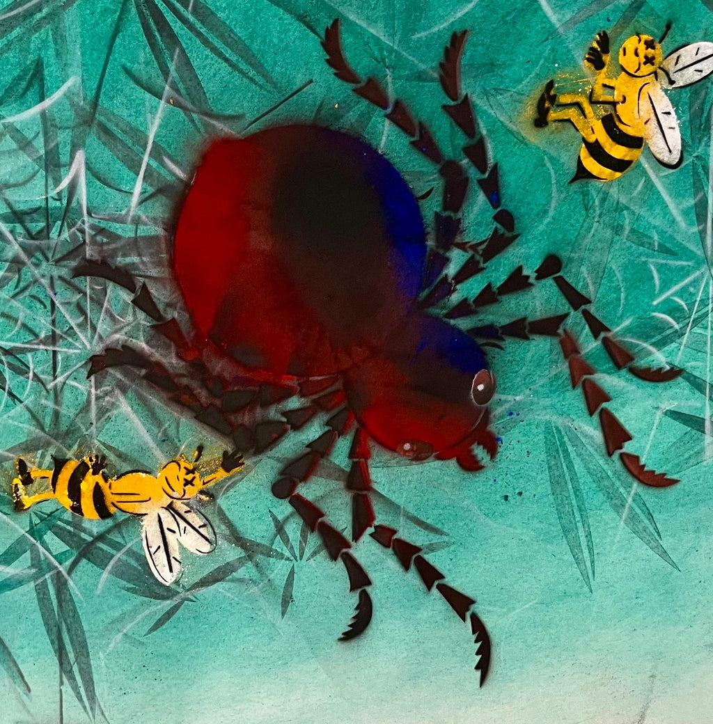 Abstract Surrealist Spray Paint Mixed Media The Web Mason Rader