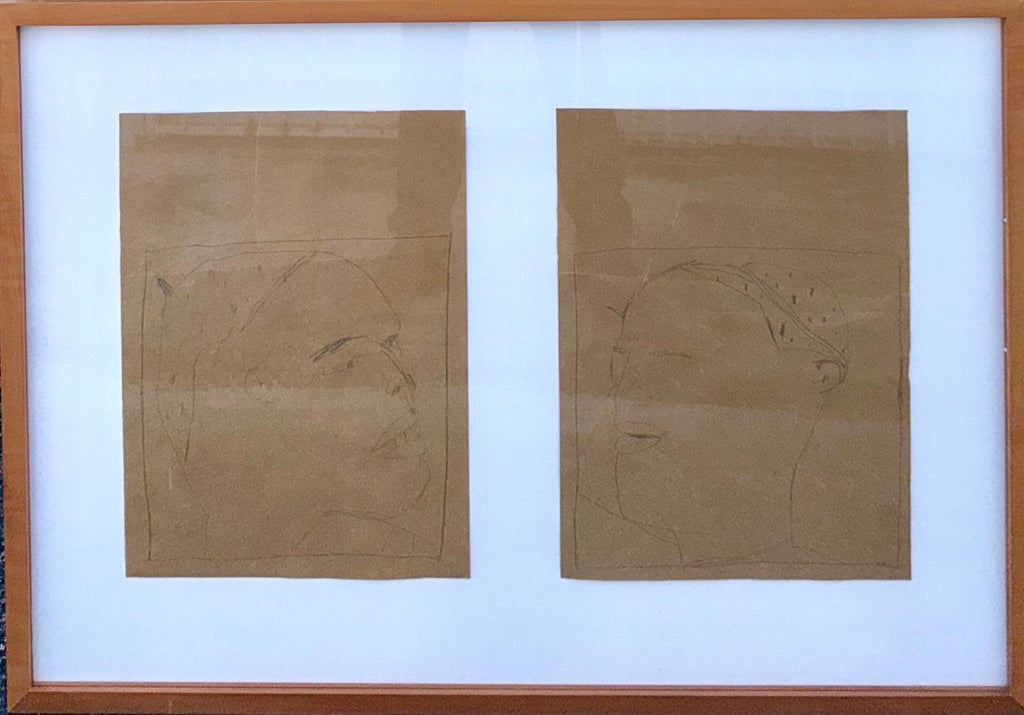 Nuba 1981 Graphite Drawing on Brown Paper James Brown Galerie Bernd Kluser