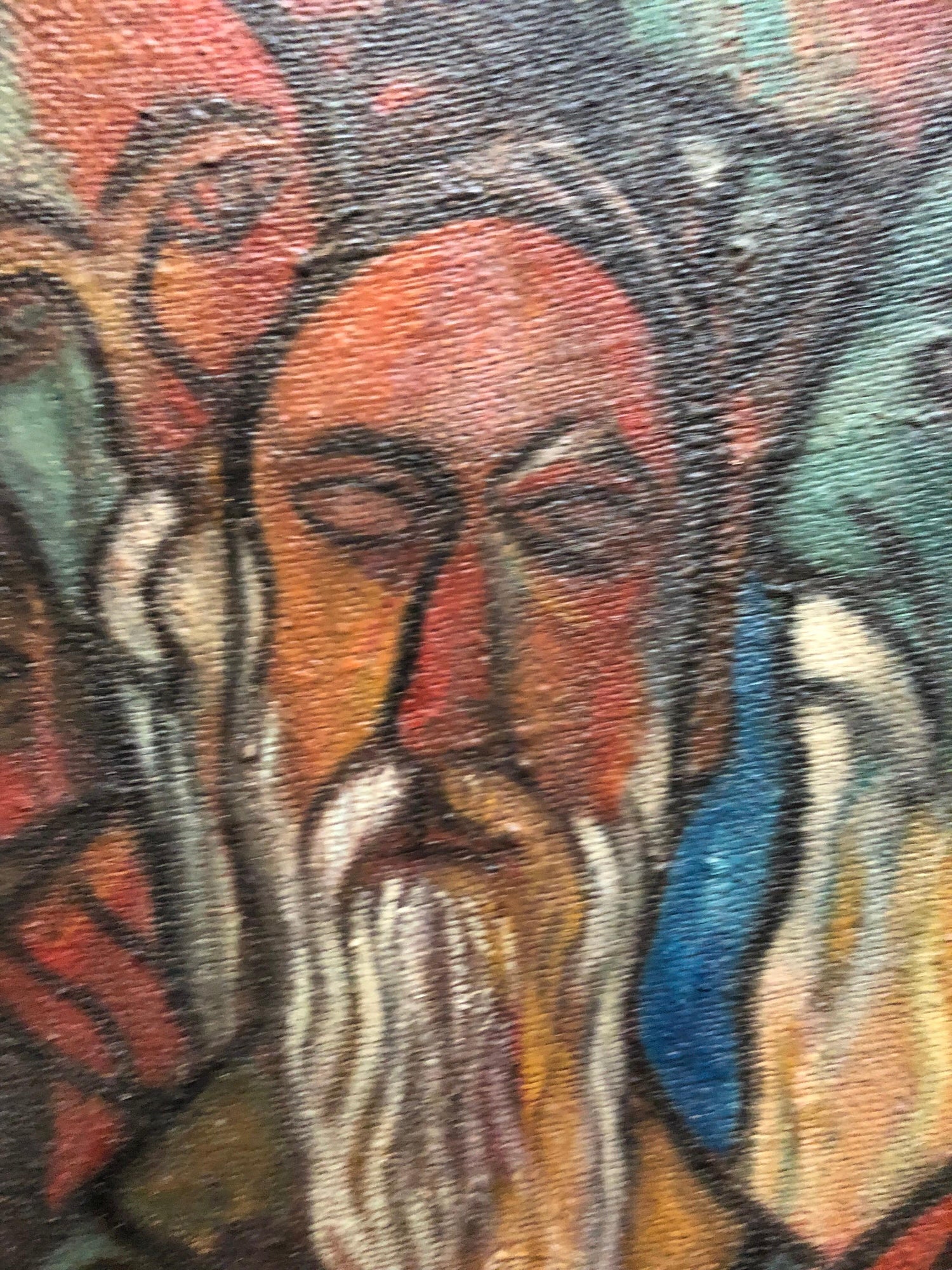Modernist Judaica Oil Painting Blessing the New Moon, Jewish Prayer