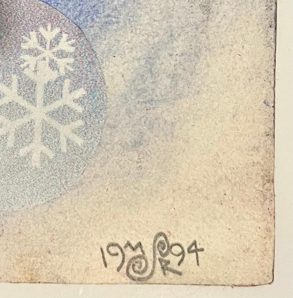 Surrealist Spray Paint Mixed Media Snowfall Aurora Borealis Mason Rader Paintin
