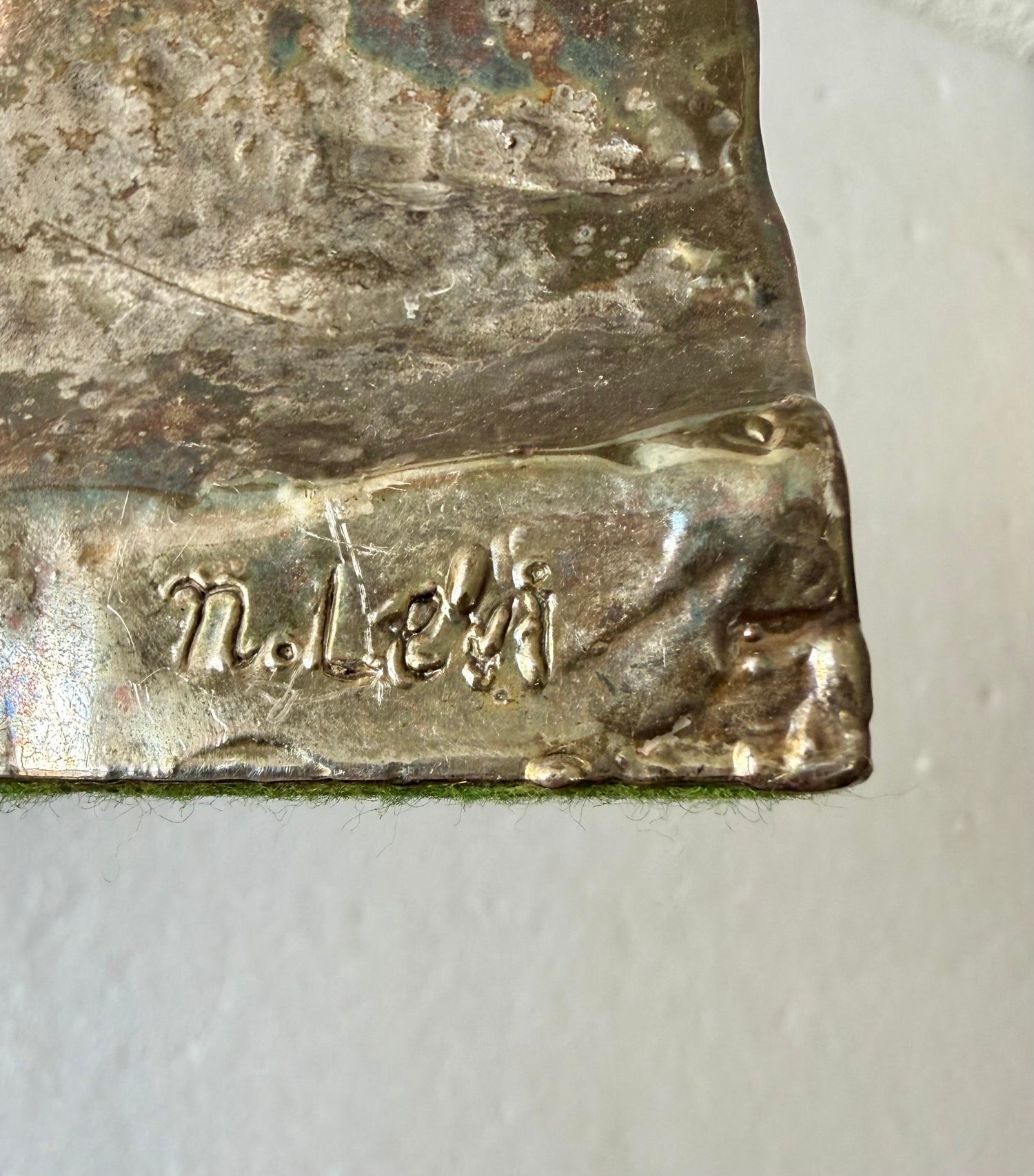 Artist Designed Signed Judaica Israeli Menorah Candelabra Sculpture Silver Plate