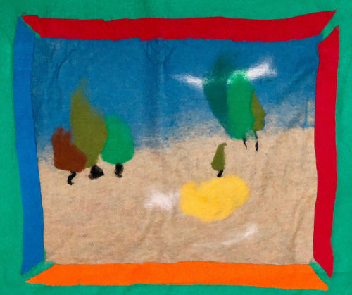 70's Large Colorful Abstract Expressionist Art Protis Tapestry Wool Wall Hanging