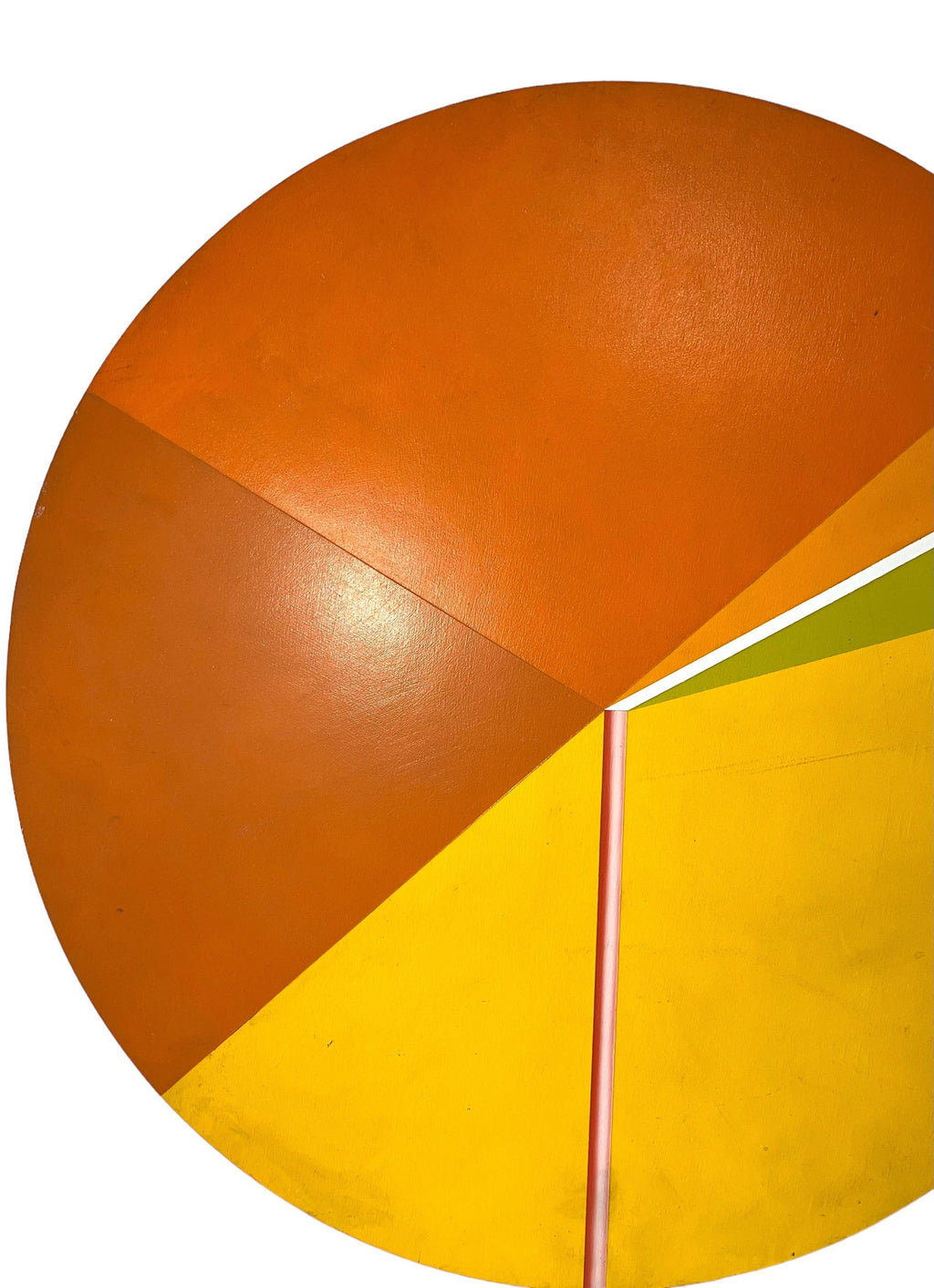 Israeli Round Tondo Hard Edged Geometric Abstract Color Painting Reuven Berman