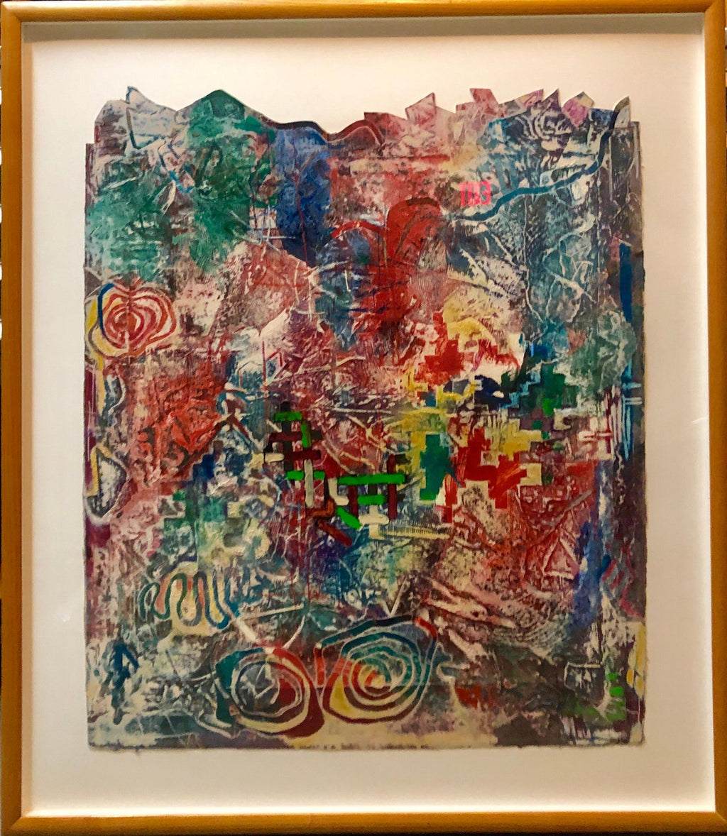60s American Abstract Expressionist Untitled Abstract Color Composition Etching