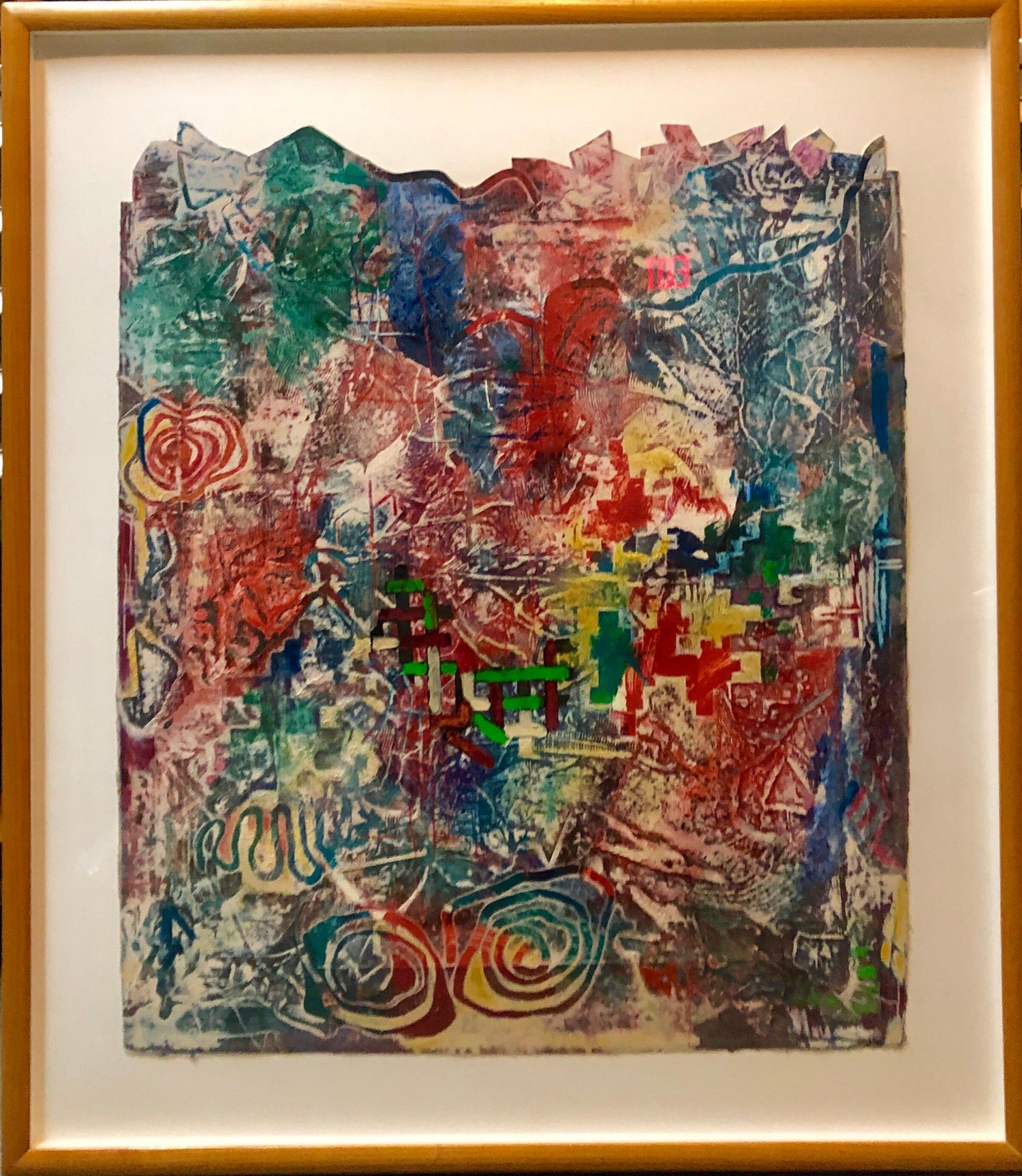 60s American Abstract Expressionist Untitled Abstract Color Composition Etching