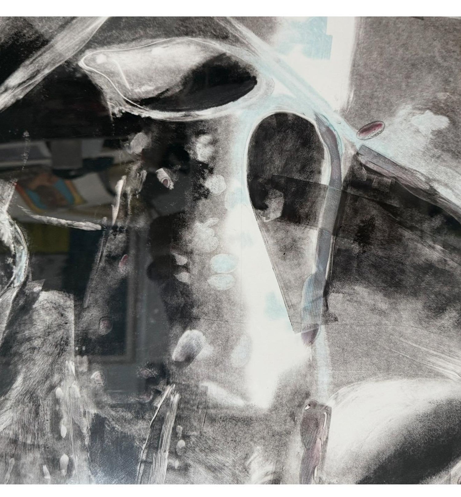 Large Joel Janowitz Boston Modernist Monotype Monoprint Painting Piranesi Series