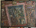 Large American Folk Art Masterpiece Glass Mosaic Sculpture Painting Wall Hanging