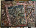 Large American Folk Art Masterpiece Glass Mosaic Sculpture Painting Wall Hanging
