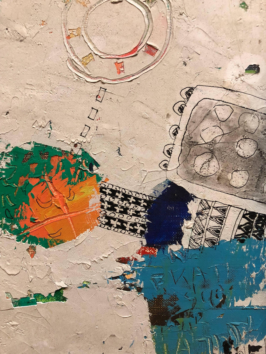 Japanese Modern Abstract 'Some Things of Value' Oil Painting