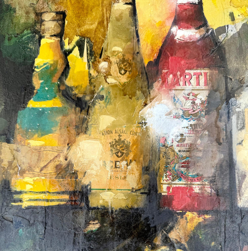 Large Spanish Pop Art Catalan Mixed Media Collage Painting Jordi Prat Pons