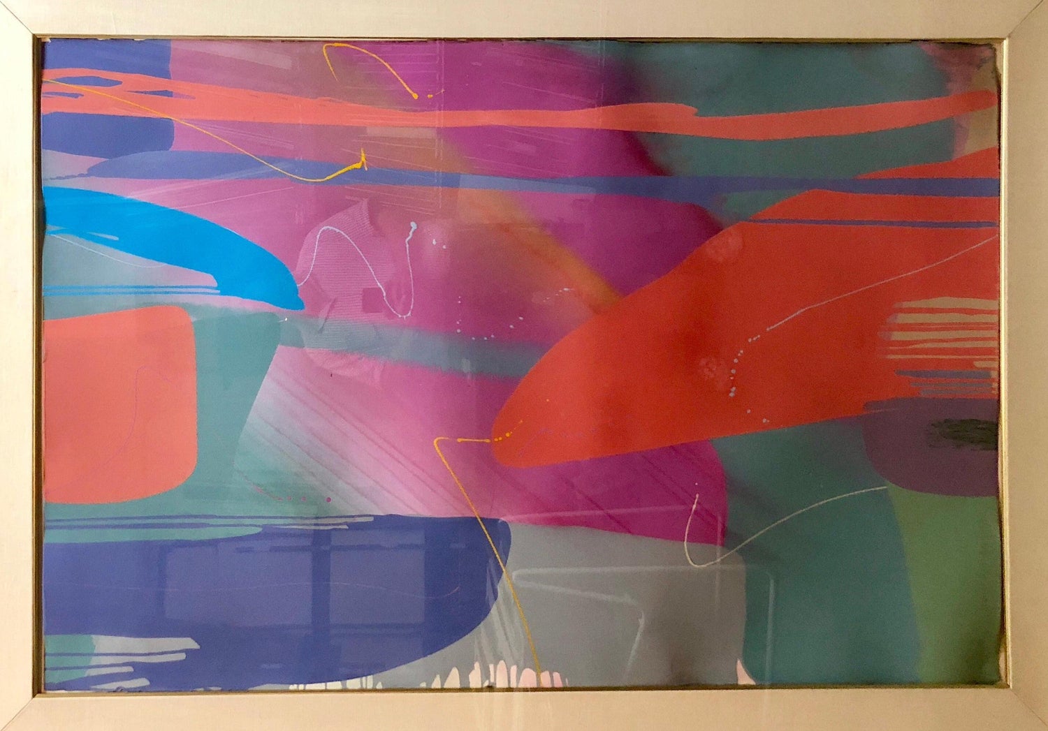 Monumental Texas Modernist Abstract Expressionist Color Field Acrylic Painting