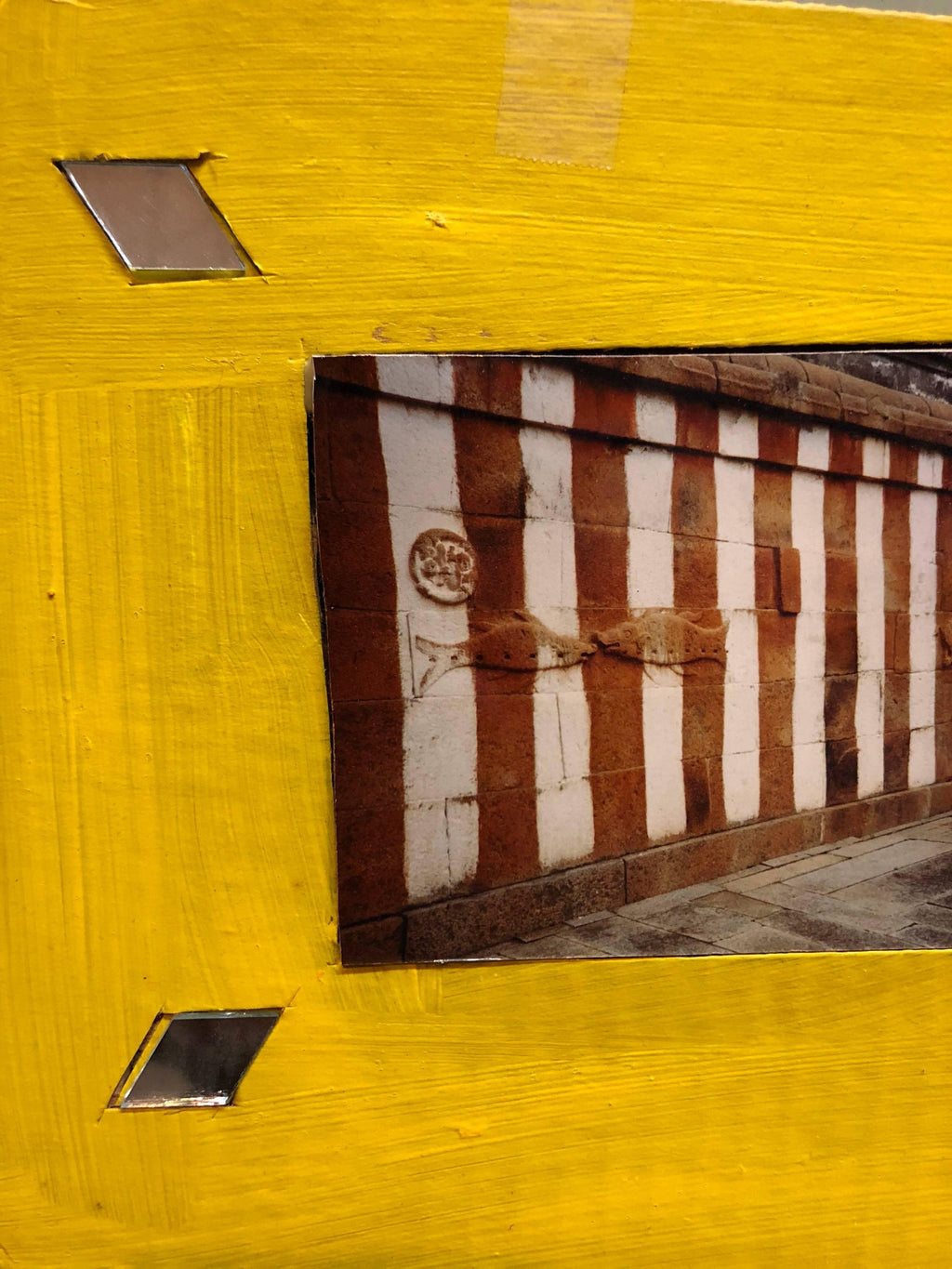 Shravan Belagola, India, 1992, Photo Prints on Cardboard, Collage, Mirror Insets