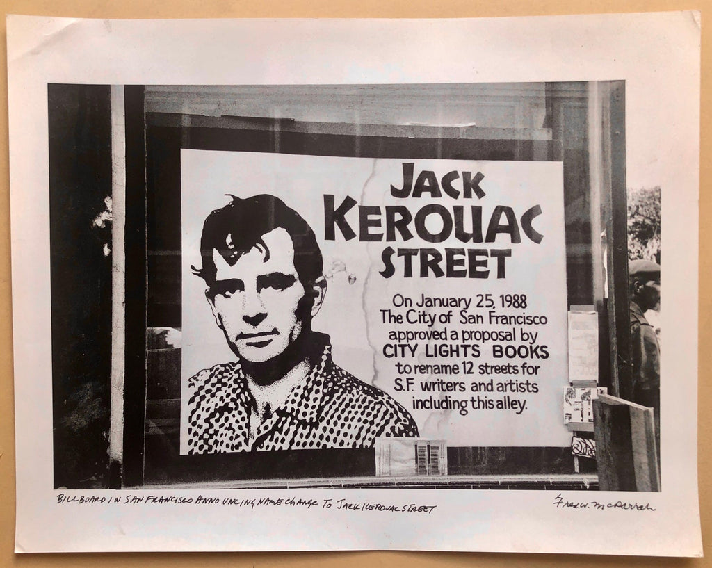 Vintage Print Silver Gelatin Signed Photograph Jack Kerouac Street Sign Photo