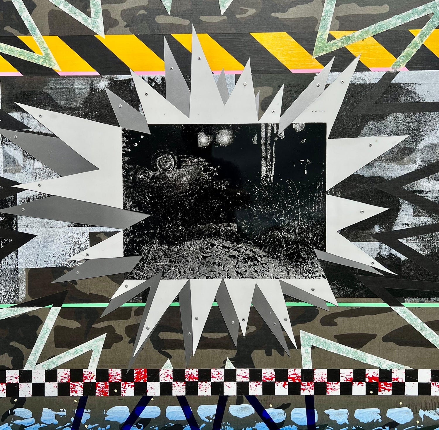 Outsider Ryan Humphrey Street Art Collage, Large Painting Jackson Pollock Photo