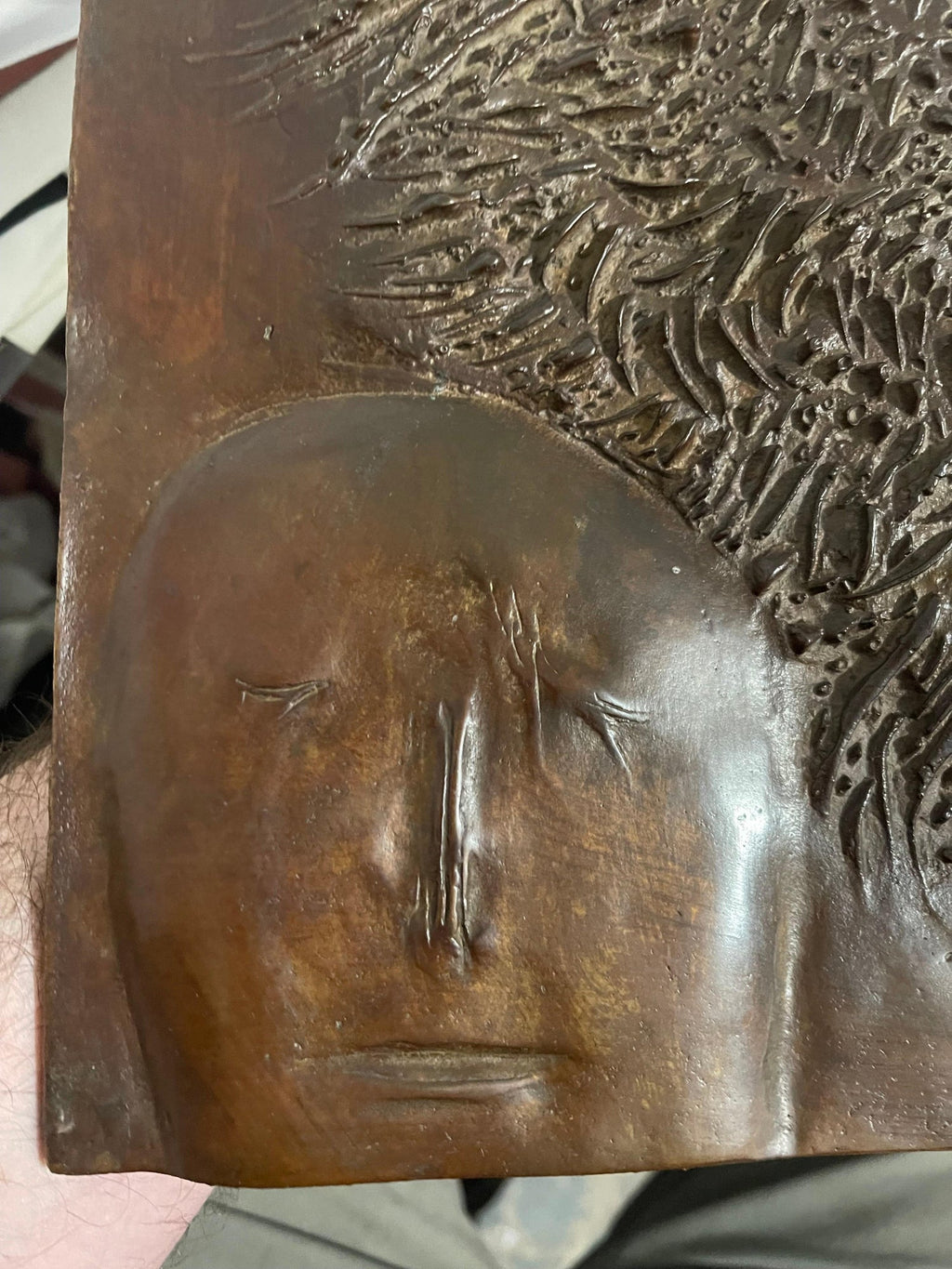 Bronze Sculpture Figure with Beast American Modernist Leonard Baskin Museum Art
