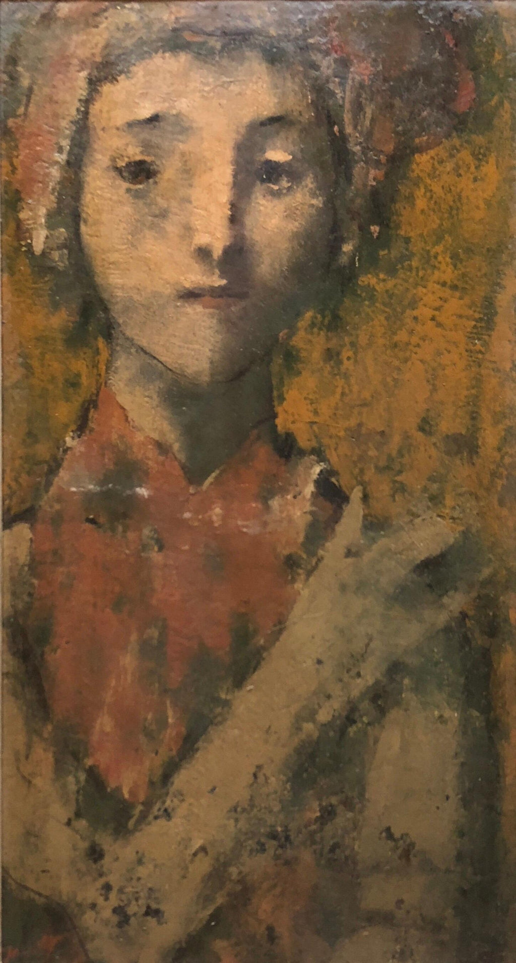 Modernist Encaustic Painting Portrait Boston Expressionist