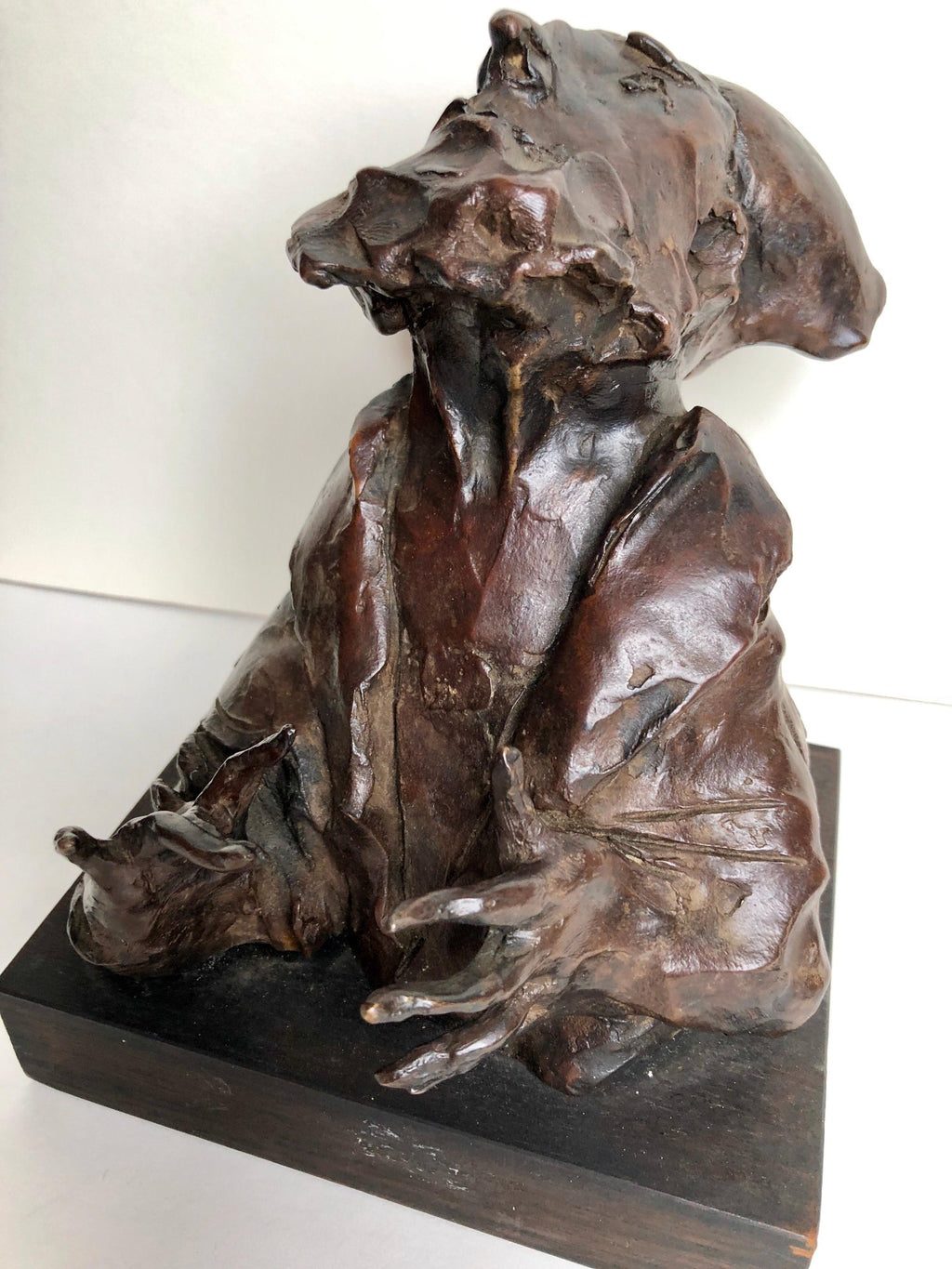 Judaica Bronze Sculpture "Rabbi" Figure Jewish American Boston Figural Modernist