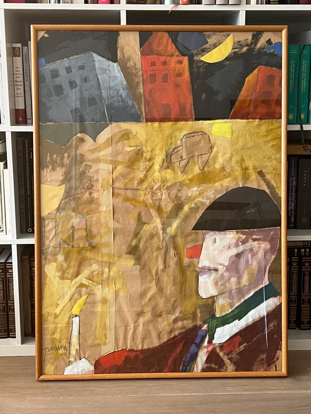 Italian Pop Art Mixed Media Surrealist Painting Collage Gouache Emilio Tadini