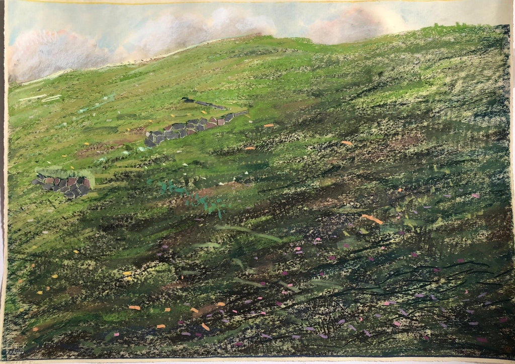 Large Abstract Landscape Pastel Drawing Painting San Francisco Artist, Megan #6