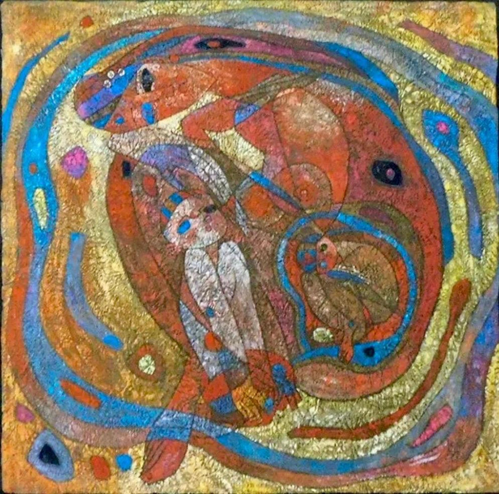 Large Original Mixed Media Painting on Rice Paper Chinese Artist Jiang Tiefeng
