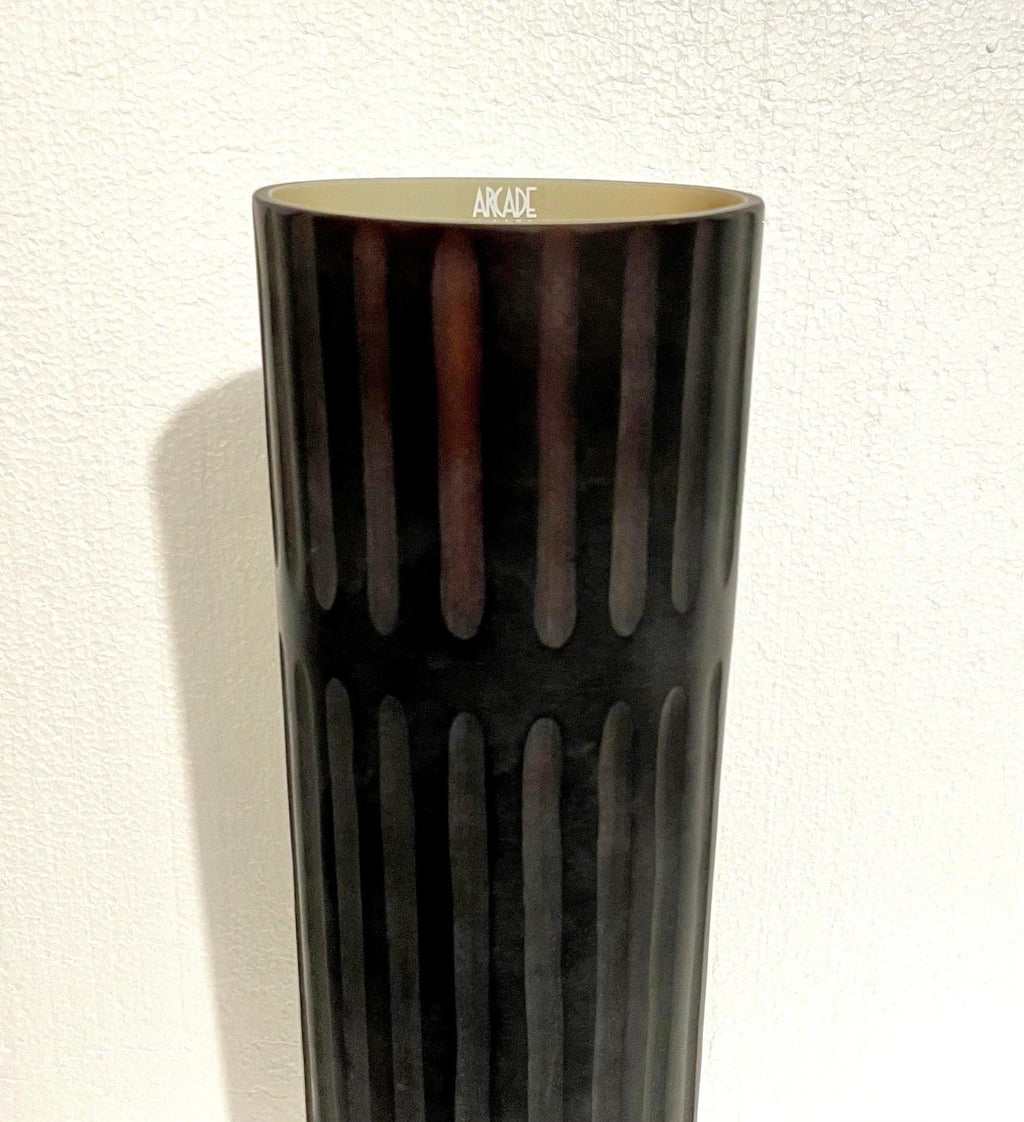 Large Murano Abstract Hand Blown Arcade Glass Sculpture Marcello Panza Vase