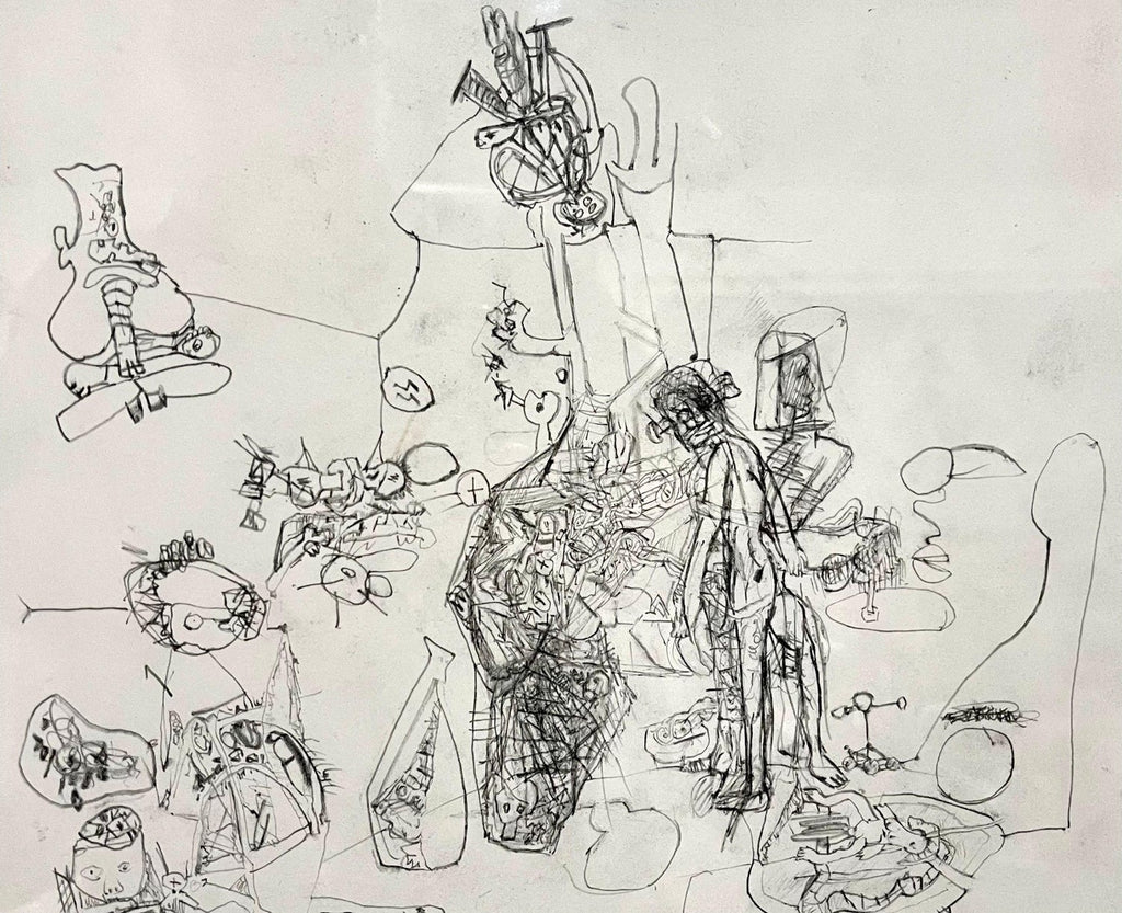 German Neo Expressionist Graphite Pencil Drawing Erwin Pfrang Nolan Gallery NYC