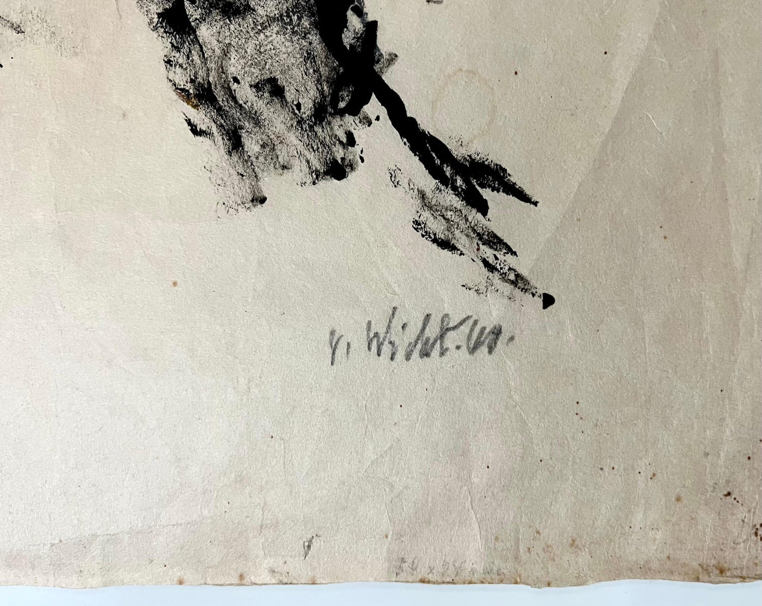 Large Abstract Expressionist Oil Painting on Rice Paper Modernist John Von Wicht