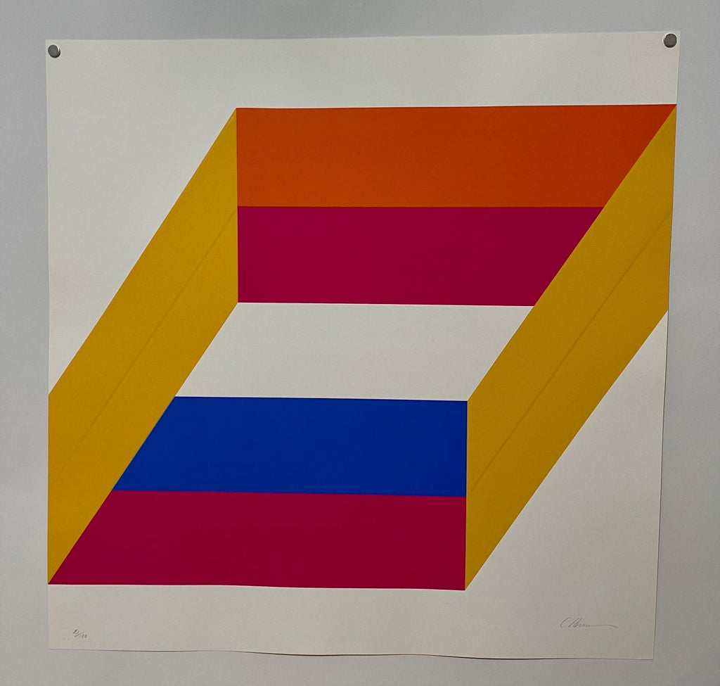1969-71 Abstract Minimalist Color Silkscreen Print Charles Hinman On The Bowery