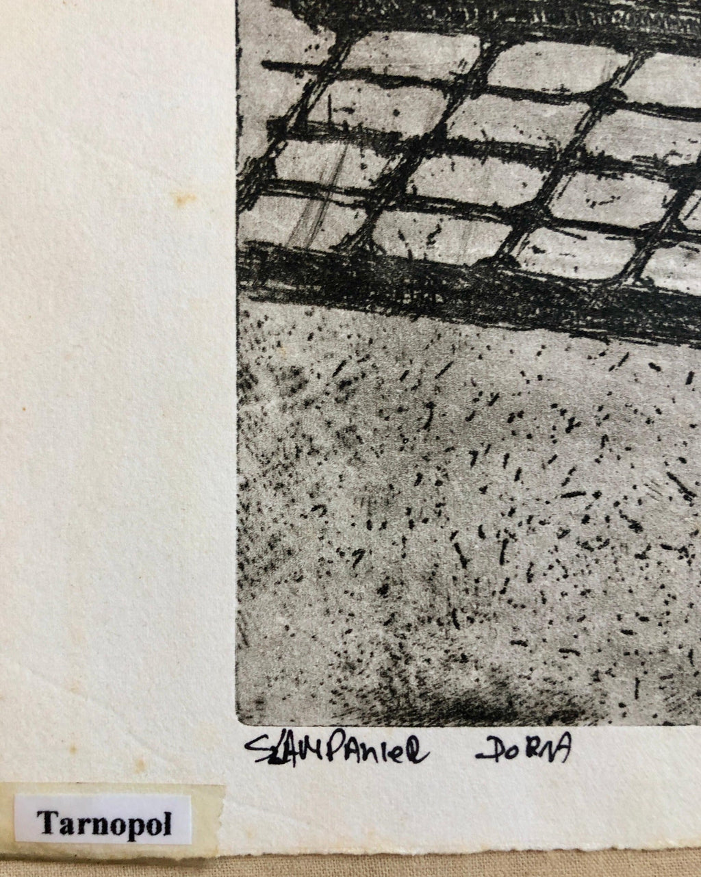 Tarnopol, Ukraine Jewish Memorial Etching Destroyed Synagogue Folk Art Judaica