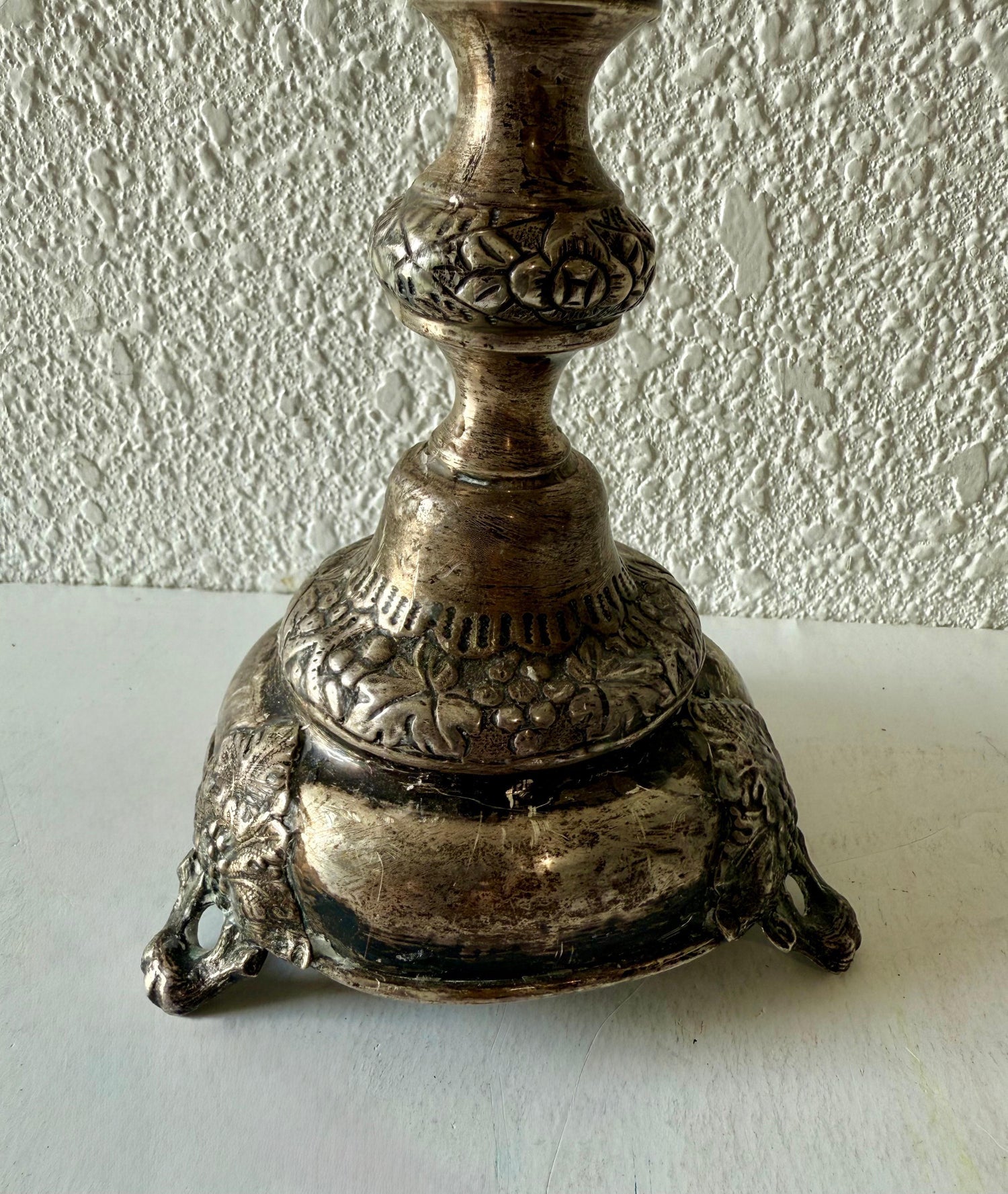 Rare 19th C. Antique Silver Judaica Shabbat Candlesticks Polish Russian, Szekman