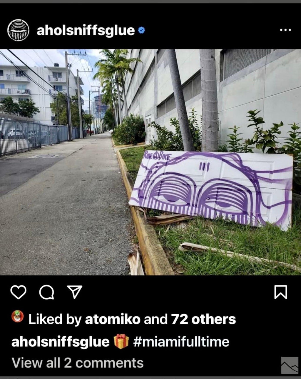 Miami Graffiti Legend Ahol Sniffs Glue Large Spray Painting on Doors Sculpture