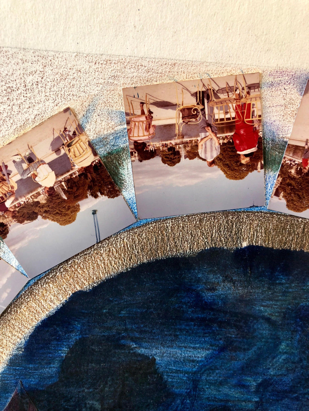 Afternoon in Tuileries Paris Boats Painting Photo Collage Photograph Assemblage