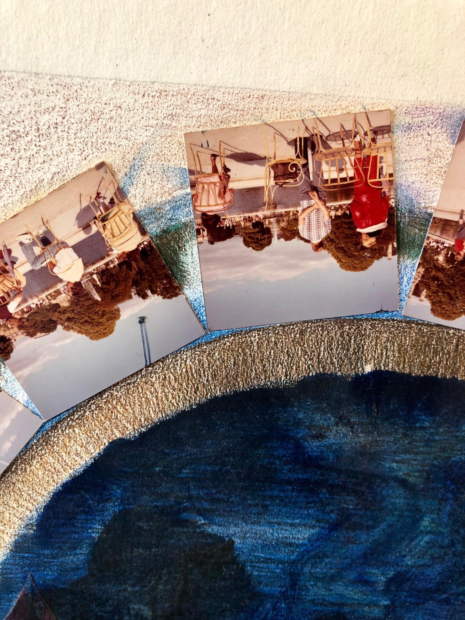 Afternoon in Tuileries Paris Boats Painting Photo Collage Photograph Assemblage