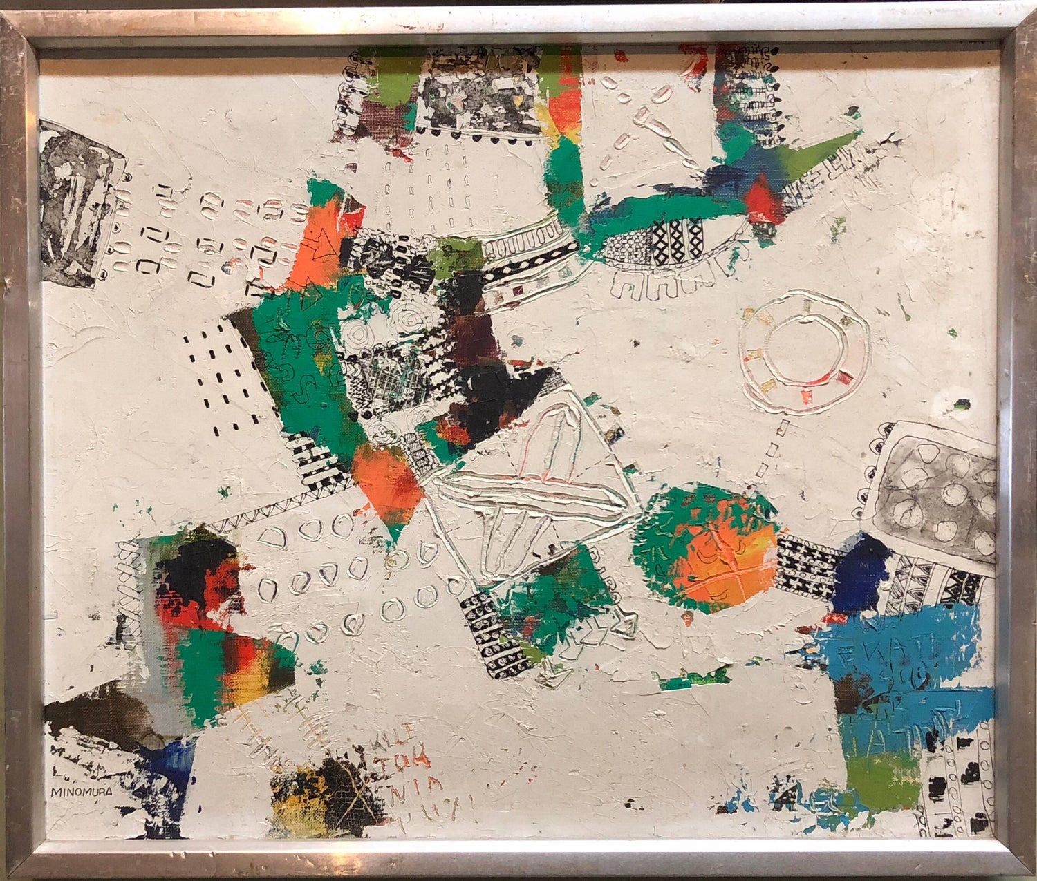 Japanese Modern Abstract 'Some Things of Value' Oil Painting