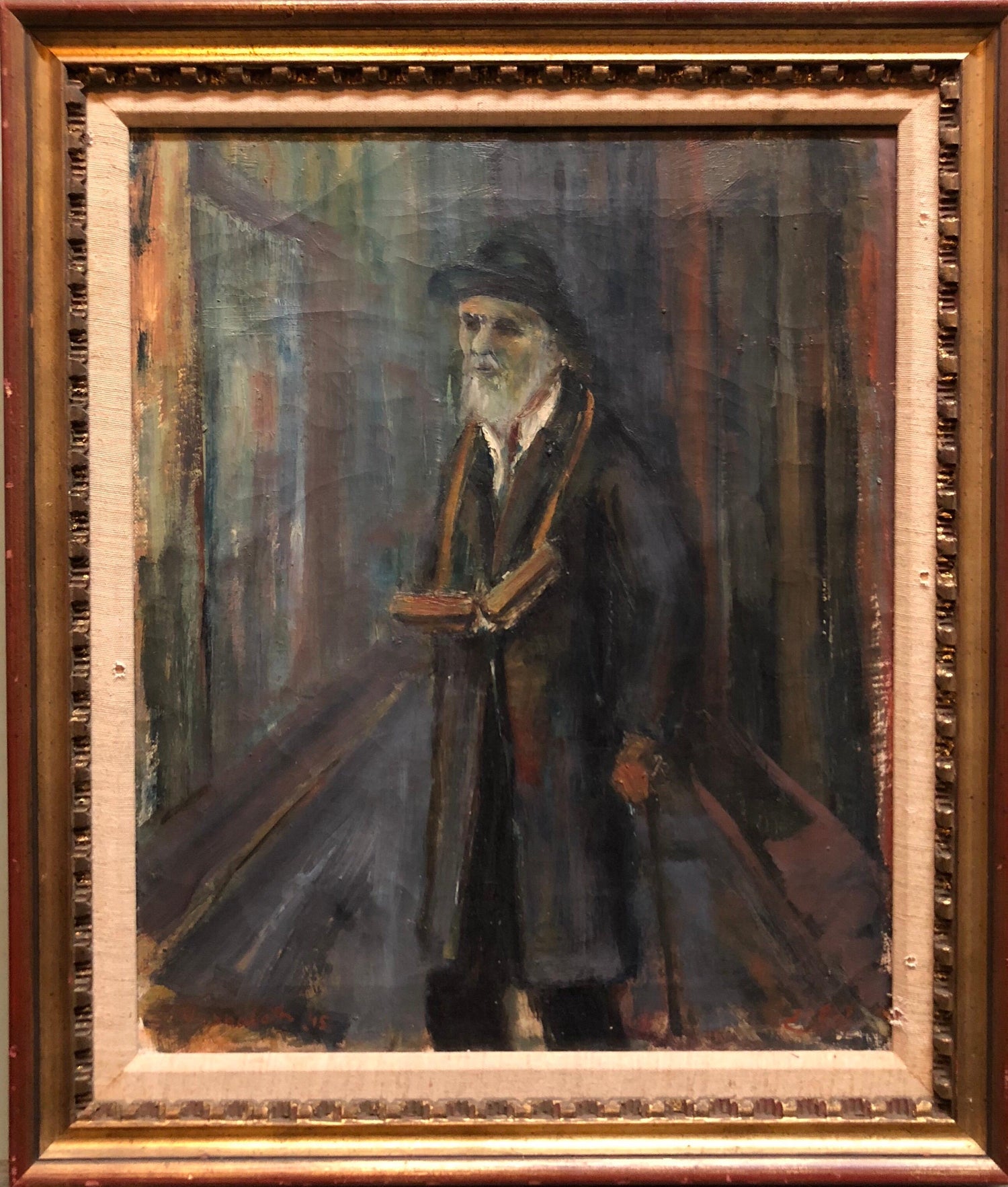 Portrait European Jewish Rabbi Belgian Impressionist Painting Dieudonne Jacobs