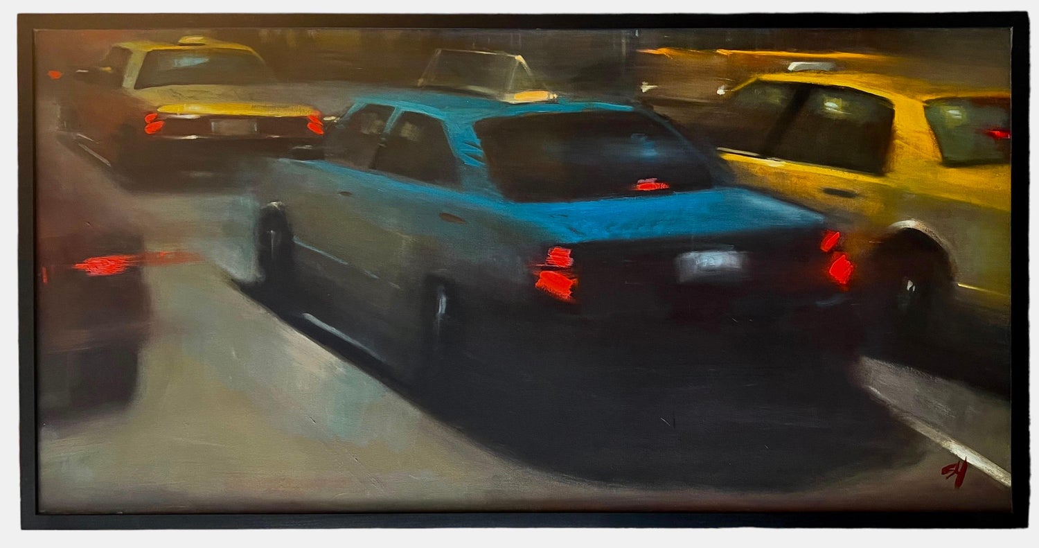 Large Suong Yangchareon Thai American Photorealist LA California Street Painting
