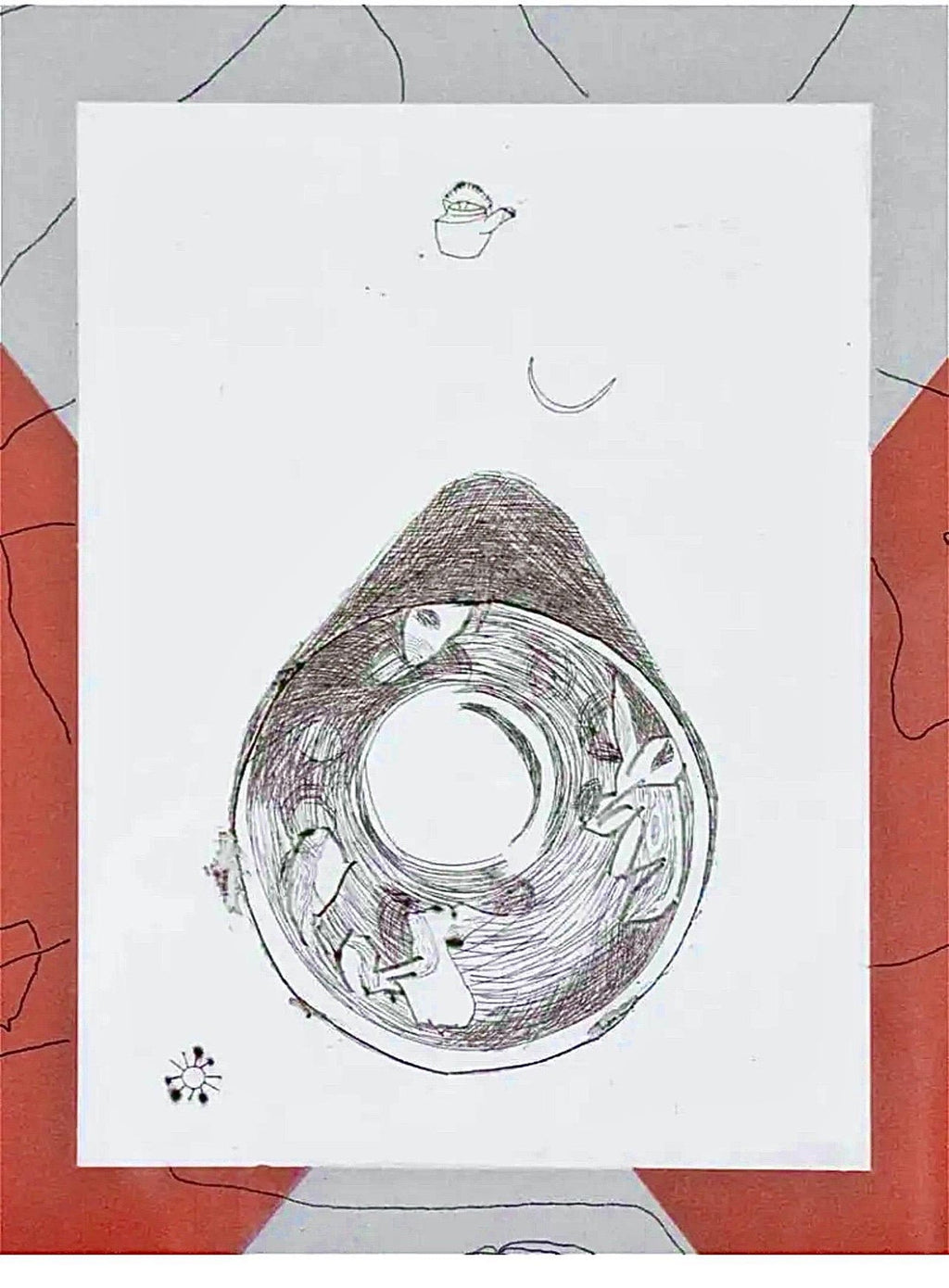 Large Italian Aquatint Etching Francesco Clemente Neo Expressionist Avant Garde