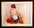 Large Post Impressionist Fauvist Art French Oil Painting Dancer Urbain Huchet