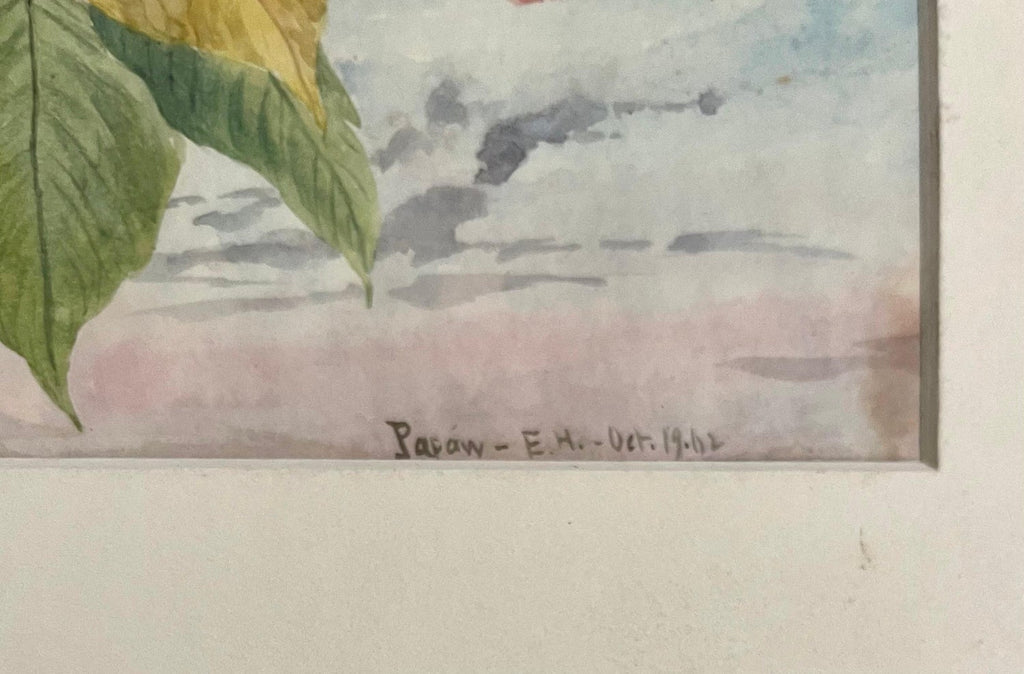 Maple Leaves Watercolor Painting 19th C. American Artist Charles DeWolf Brownell