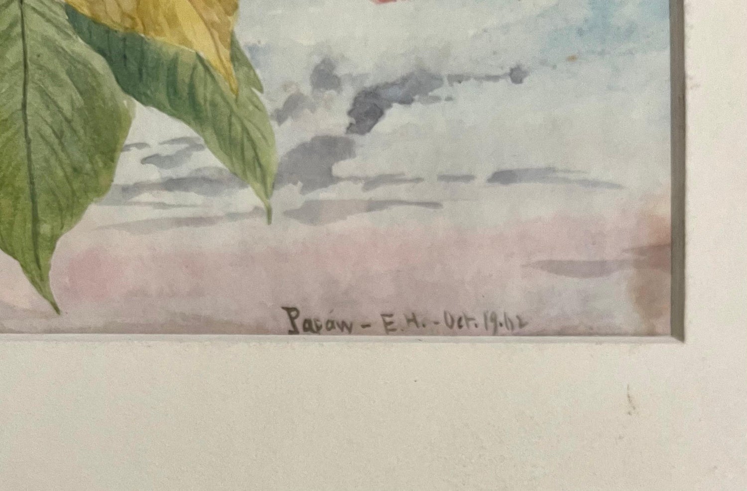 Maple Leaves Watercolor Painting 19th C. American Artist Charles DeWolf Brownell