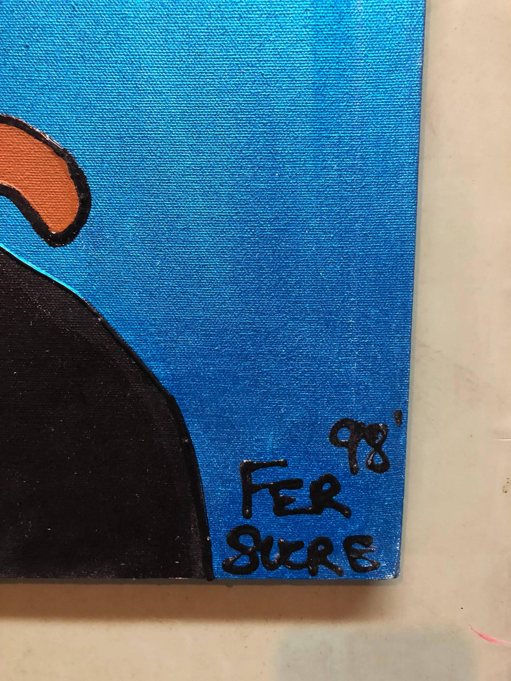 Pop Art Acrylic Painting 'Detectives' from the Tintin Comic books