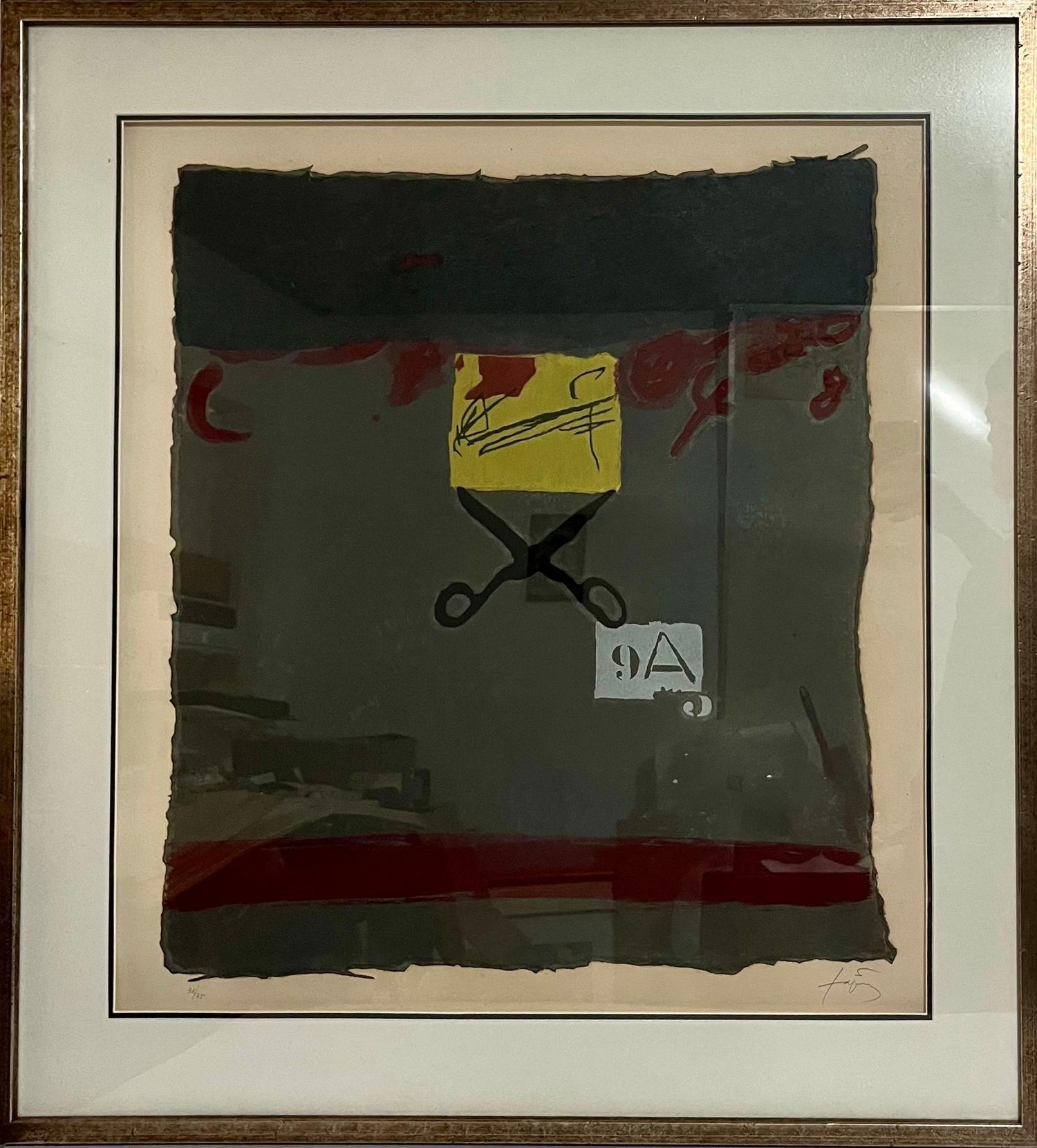 Spanish Post Modern Abstract Aquatint Color Etching Antoni Tapies